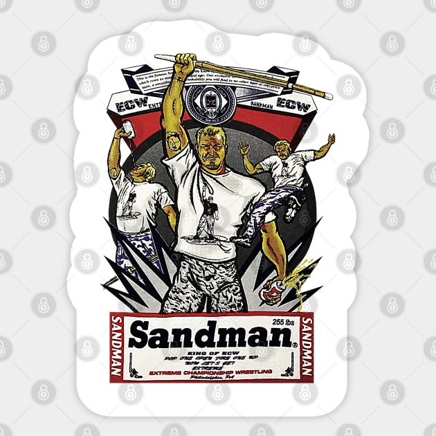 Sandman - King of ECW - ECW Wrestling Sticker by nicklower